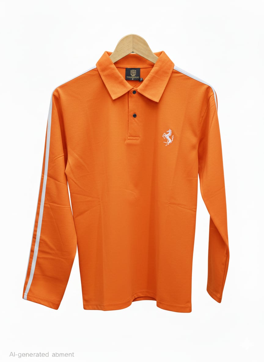 full sleeves premium cotton t-shirts with three strips - Image 3