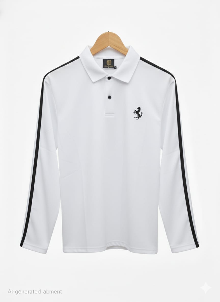 full sleeves premium cotton t-shirts with three strips - Image 4