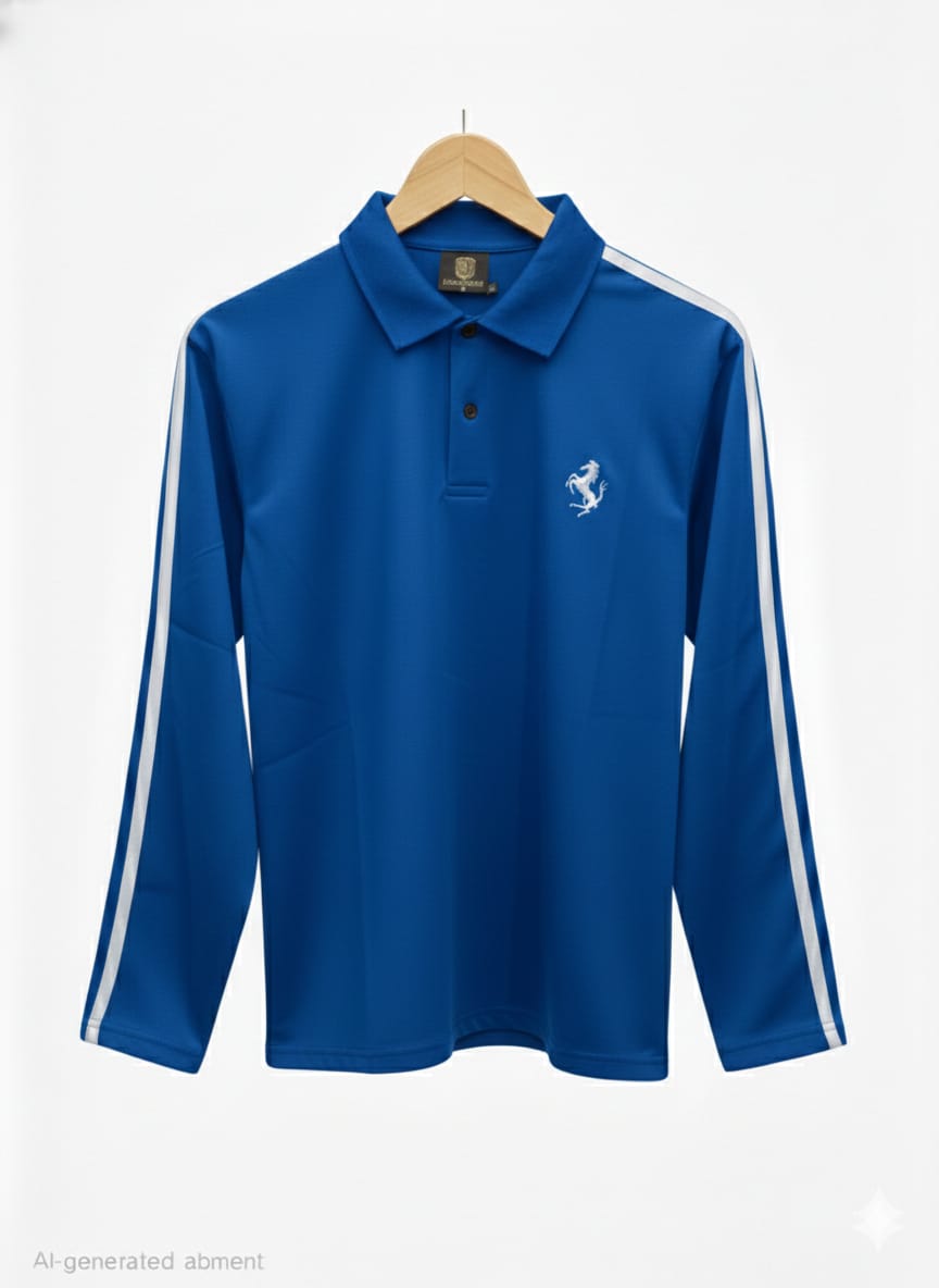 full sleeves premium cotton t-shirts with three strips - Image 2