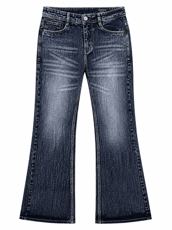 Primium black bootcut slub denim jeans