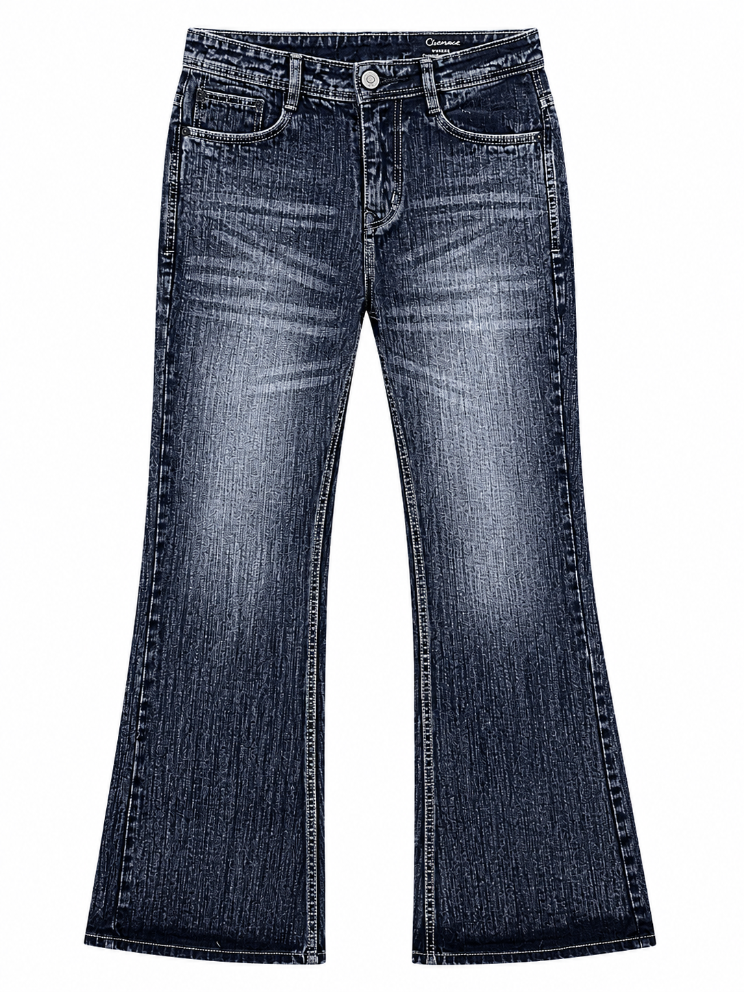 Primium black bootcut slub denim jeans
