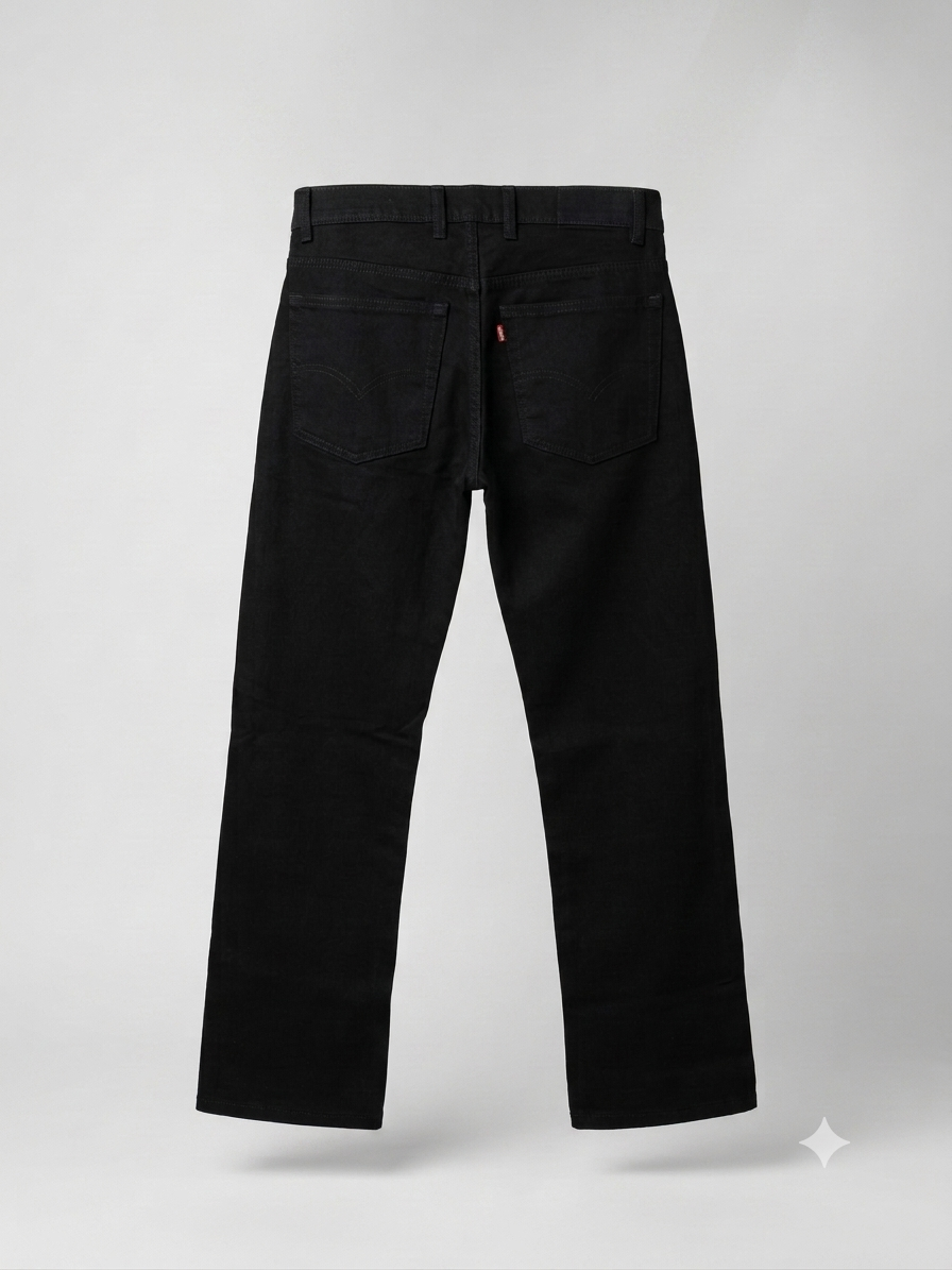 Premium Black straight fit denim for mens - Image 2