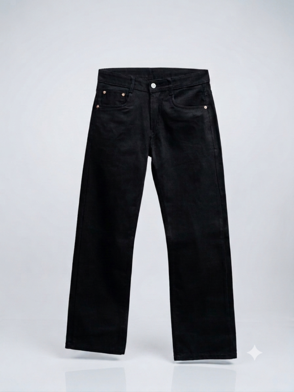 Premium Black straight fit denim for mens