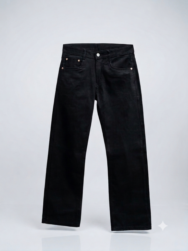 Premium Black straight fit denim for mens